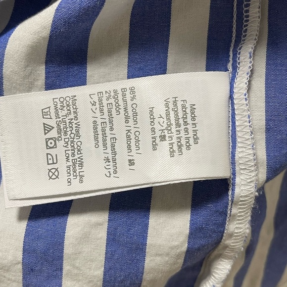 J.Crew Striped V-neck Short-Sleeve Poplin Top Size Medium - Picture 8 of 8